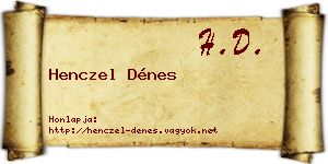 Henczel Dénes névjegykártya